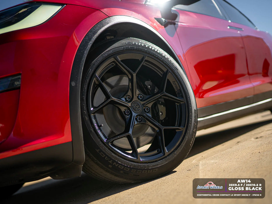 AW14 for Tesla Model S/X 20x10.5 Inch +38 Offset Forged Wheels Gloss Black