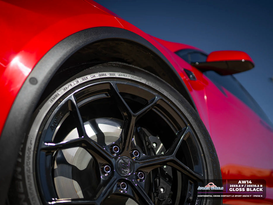 AW14 for Tesla Model S/X 20x10.5 Inch +38 Offset Forged Wheels Gloss Black