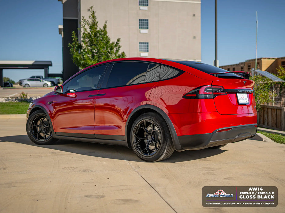 AW14 for Tesla Model S/X 20x10.5 Inch +38 Offset Forged Wheels Gloss Black