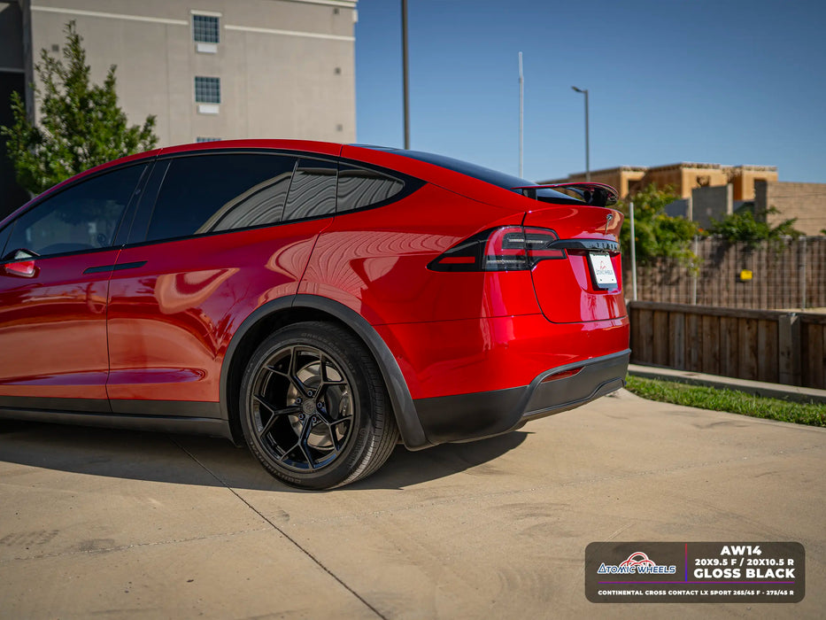 AW14 for Tesla Model S/X 20x10.5 Inch +38 Offset Forged Wheels Gloss Black