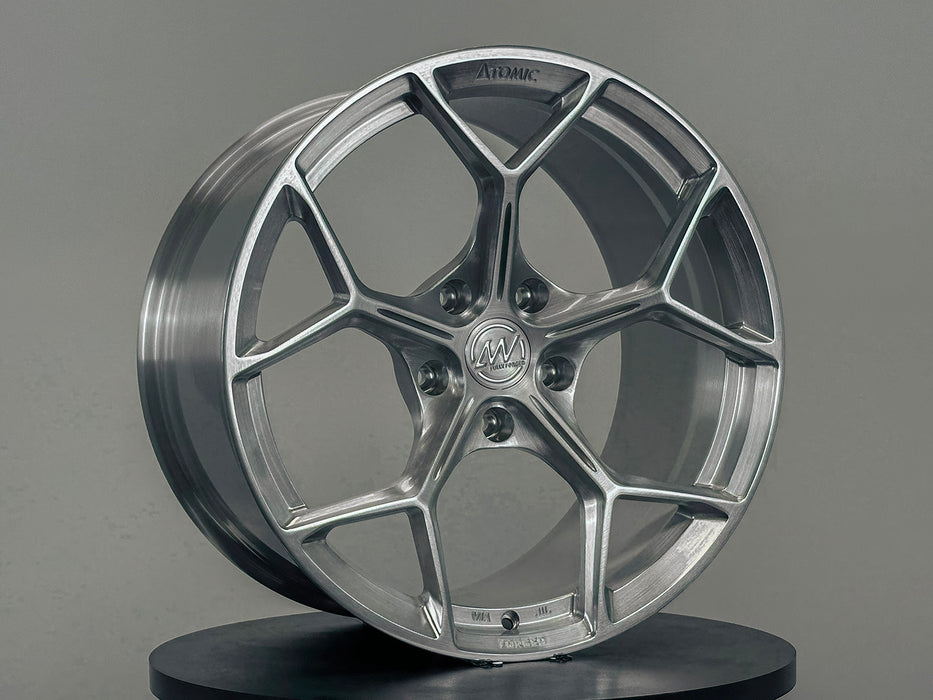 AW14 for Porsche Taycan 20x11 inch +50 Offset Forged Wheels Brushed Silver