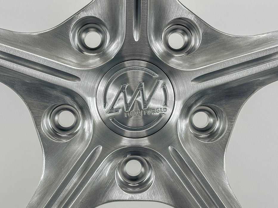 AW14 for Porsche Taycan 20x11 inch +50 Offset Forged Wheels Brushed Silver