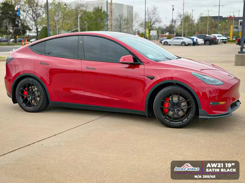 AW21 Flow Form Wheels for Tesla Model 3/Y - 19" / 8.5" +35 / Satin Black