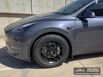 AW21 for Tesla Model 3/Y 19x9.5 Inch +35 Offset Forged Wheels Satin Black