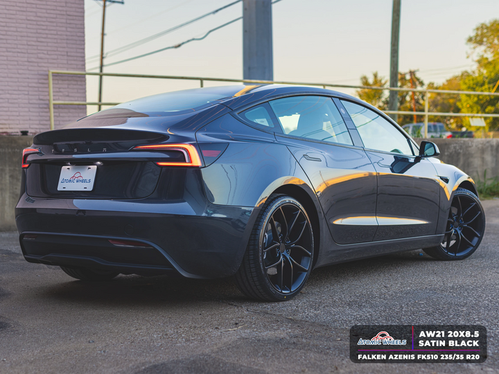 AW21 for Tesla Model 3/Y 19x9.5 Inch +35 Offset Forged Wheels Satin Black