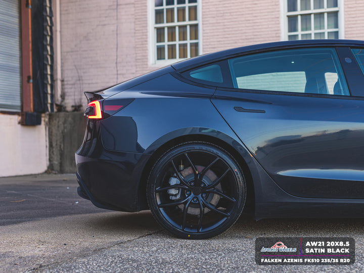 AW21 for Tesla Model 3/Y 19x9.5 Inch +35 Offset Forged Wheels Satin Black