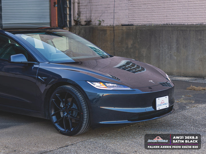 AW21 for Tesla Model 3/Y 19x9.5 Inch +35 Offset Forged Wheels Satin Black