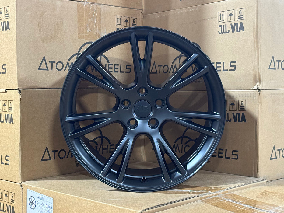 AW23 for Tesla Model 3/Y 19x9.5 Inch +45 Offset Flow Form Wheels Satin Black