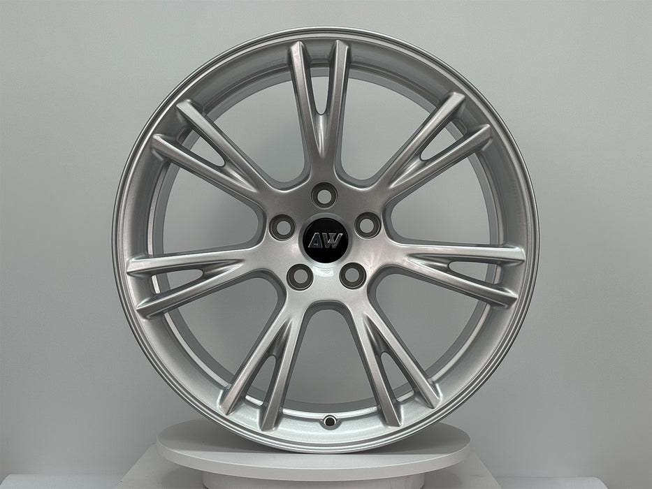 AW23 for Tesla Model 3/Y 19x9.5 Inch +45 Offset Flow Form Wheels Satin Silver