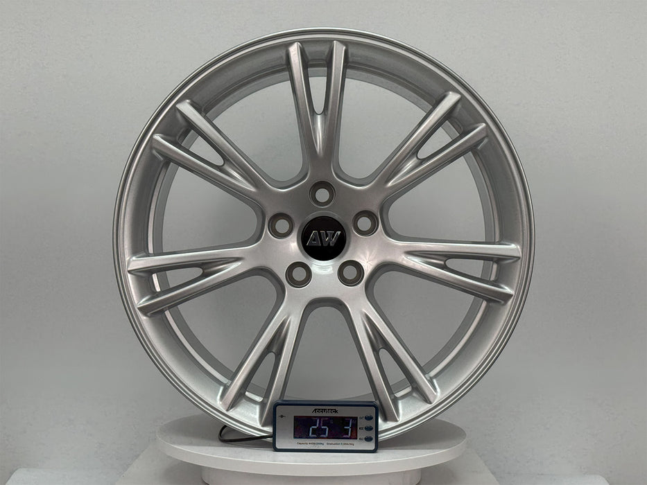 AW23 for Tesla Model 3/Y 19x9.5 Inch +45 Offset Flow Form Wheels Satin Silver