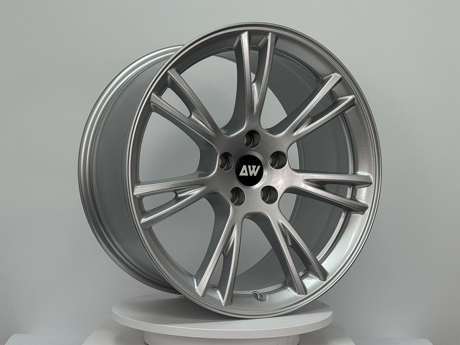 AW23 for Tesla Model 3/Y 19x9.5 Inch +45 Offset Flow Form Wheels Satin Silver