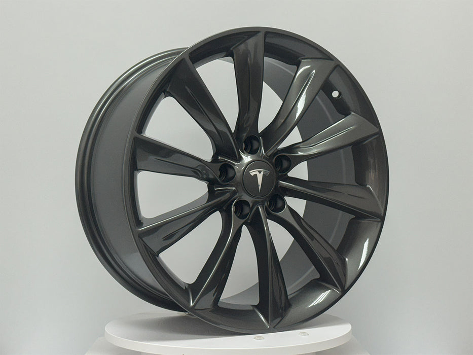 AW24 for Tesla Model 3/Y 18x8.5 Inch +35 Offset Flow Form Wheels Satin Black