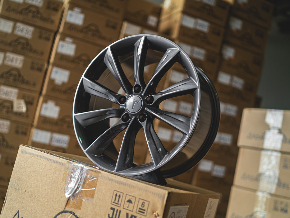 AW24 for Tesla Model 3/Y 18x8.5 Inch +35 Offset Flow Form Wheels Satin Black