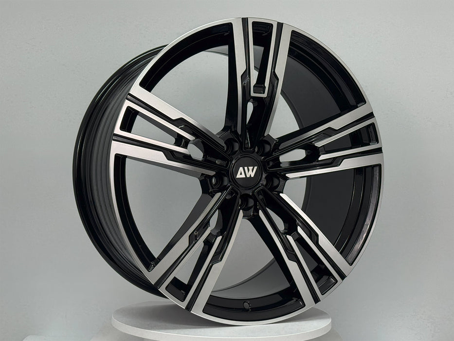 AW32 for BMW G20/G30 20x8.5 Inch +25 Offset Flow Form Wheels Gloss Black Machine Face