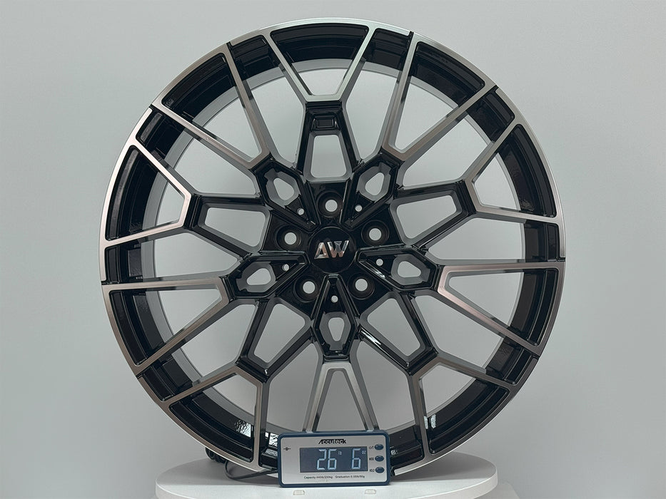 AW33 for BMW G20/G30 20x8.5 Inch +26 Offset Flow Form Wheels Gloss Black Machine Face