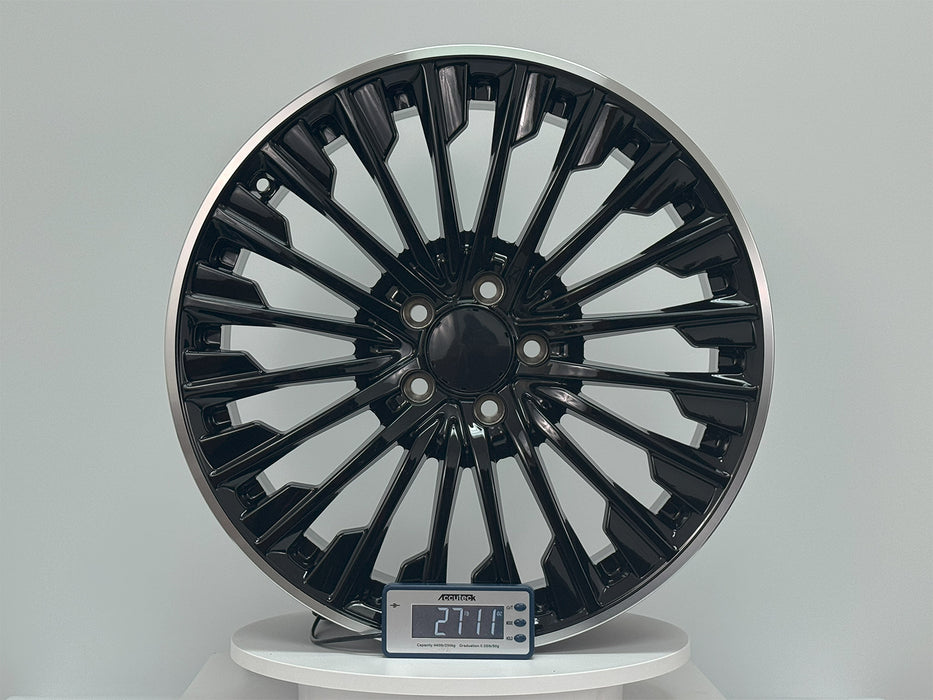 AW41 for Mercedes C-class/E-class 19x9.0 Inch +42 Offset Flow Form Wheels Gloss Black Machine Lip