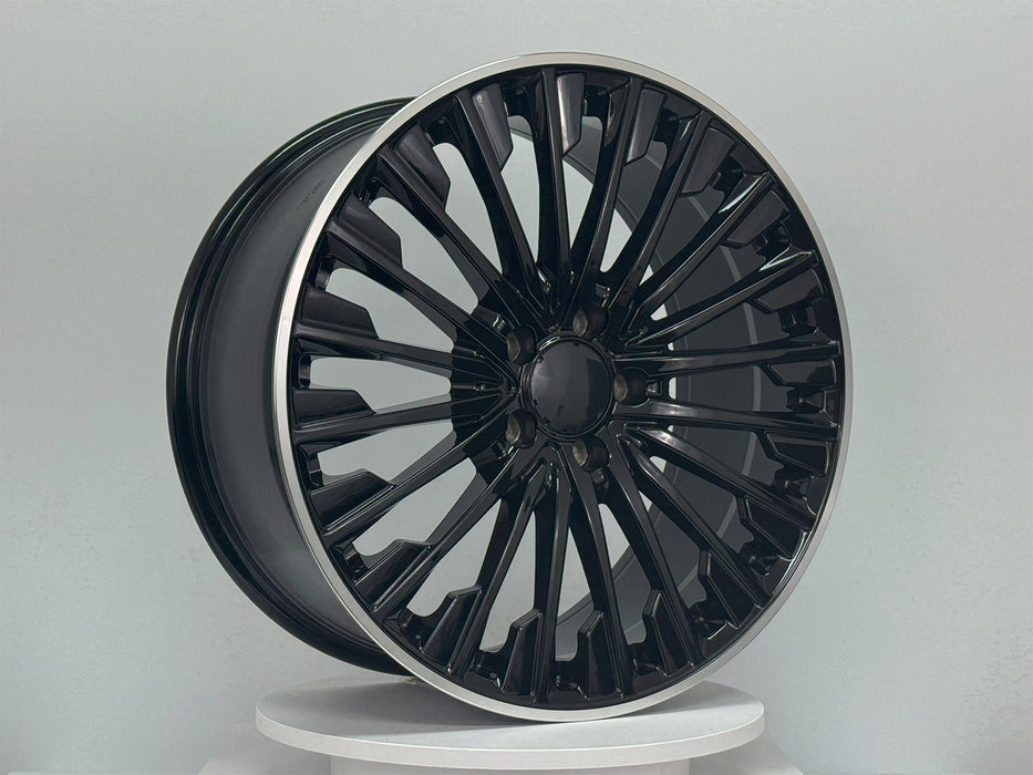 AW41 for Mercedes C-class/E-class 19x9.0 Inch +42 Offset Flow Form Wheels Gloss Black Machine Lip