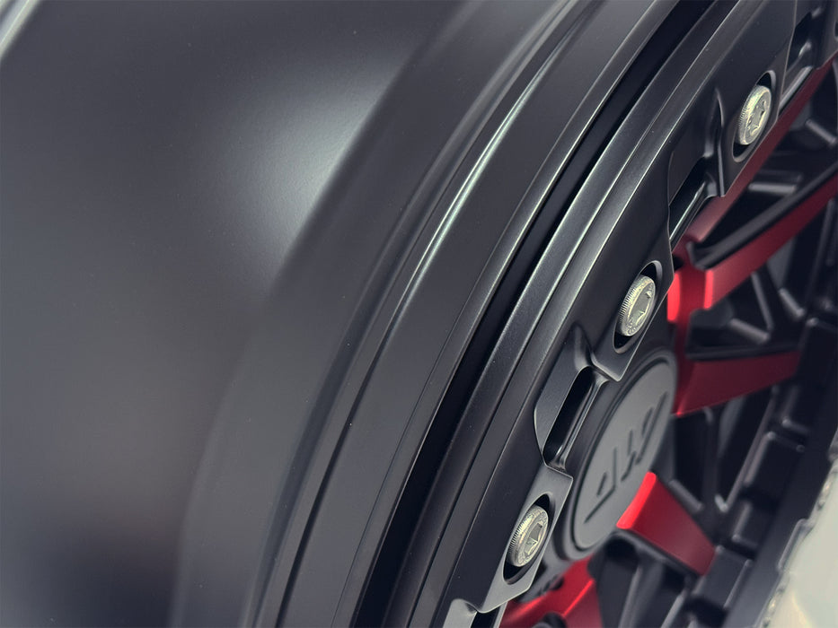 AWB1 for Ford F-150 17x9.0 Inch +30 Offset Forged Wheels Red/Satin Black