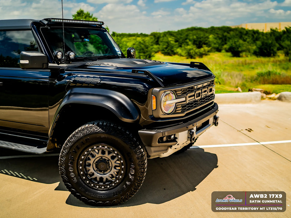 AWB2 for Ford F-150 Raptor 17x9.0 Inch +30 Offset Forged Wheels Satin Gunmetal