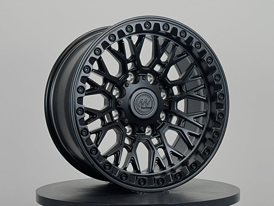 AWB3 for Hummer 18x9.0 Inch +0 Offset Forged Wheels Satin Black with Beadlock