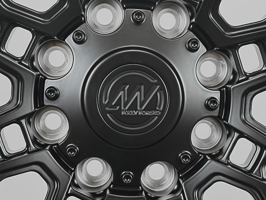 AWB3 for Hummer 18x9.0 Inch +0 Offset Forged Wheels Satin Black with Beadlock