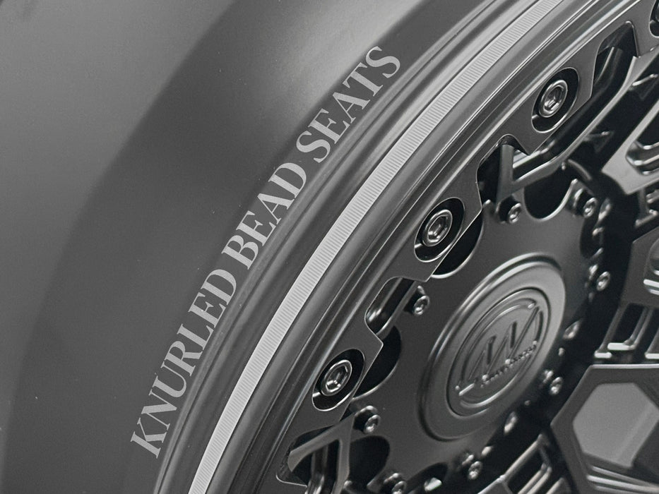 AWB3 for Hummer 18x9.0 Inch +0 Offset Forged Wheels Satin Black with Beadlock