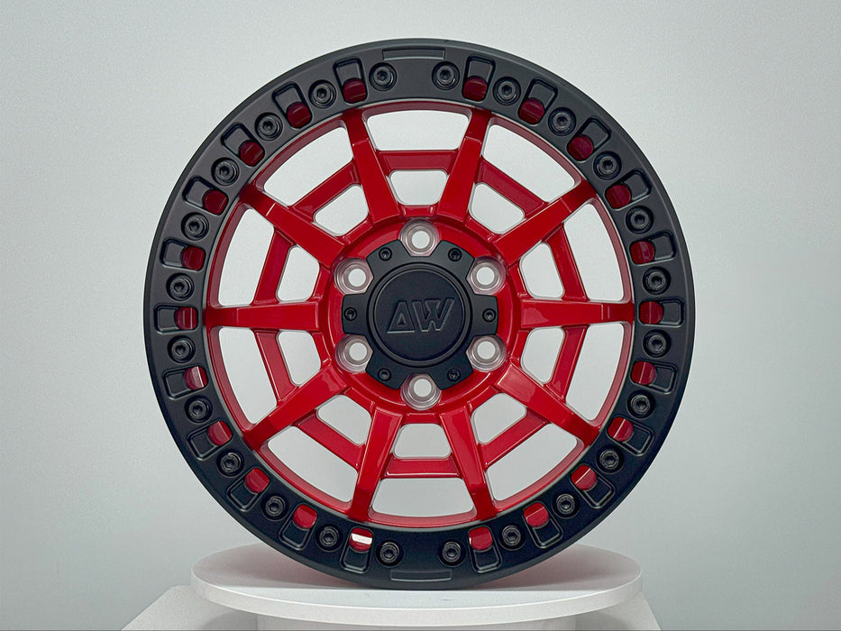 AWB5 for Ford F-150 Raptor 17x9.0 Inch +30 Offset Forged Wheels Red/Satin Black