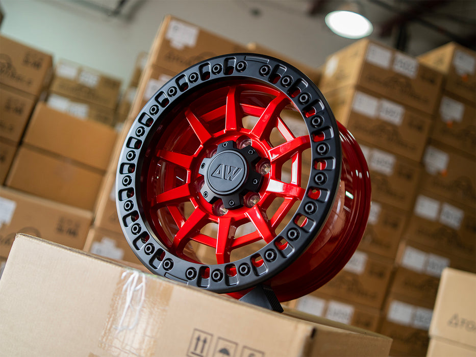 AWB5 for Ford F-150 Raptor 17x9.0 Inch +30 Offset Forged Wheels Red/Satin Black