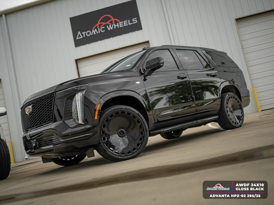 AWDF for Cadillac Escalade and Chevrolet Tahoe 24x10 Inch +30 Offset Forged Wheels Gloss Black