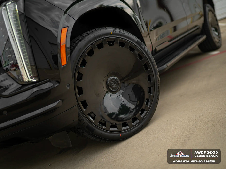 AWDF for Cadillac Escalade and Chevrolet Tahoe 24x10 Inch +30 Offset Forged Wheels Gloss Black