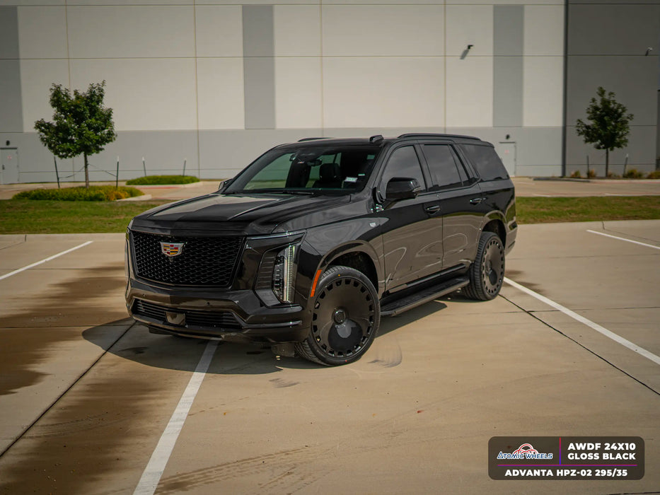 AWDF for Cadillac Escalade and Chevrolet Tahoe 24x10 Inch +30 Offset Forged Wheels Gloss Black