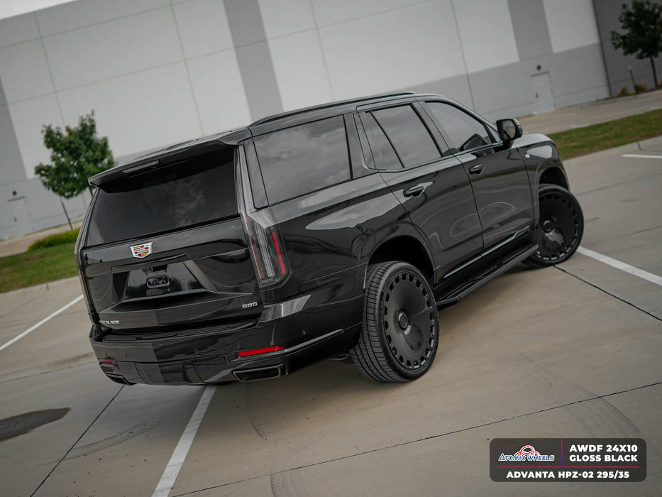 AWDF for Cadillac Escalade and Chevrolet Tahoe 24x10 Inch +30 Offset Forged Wheels Gloss Black
