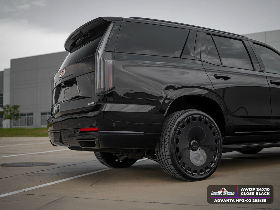 AWDF for Cadillac Escalade and Chevrolet Tahoe 24x10 Inch +30 Offset Forged Wheels Gloss Black