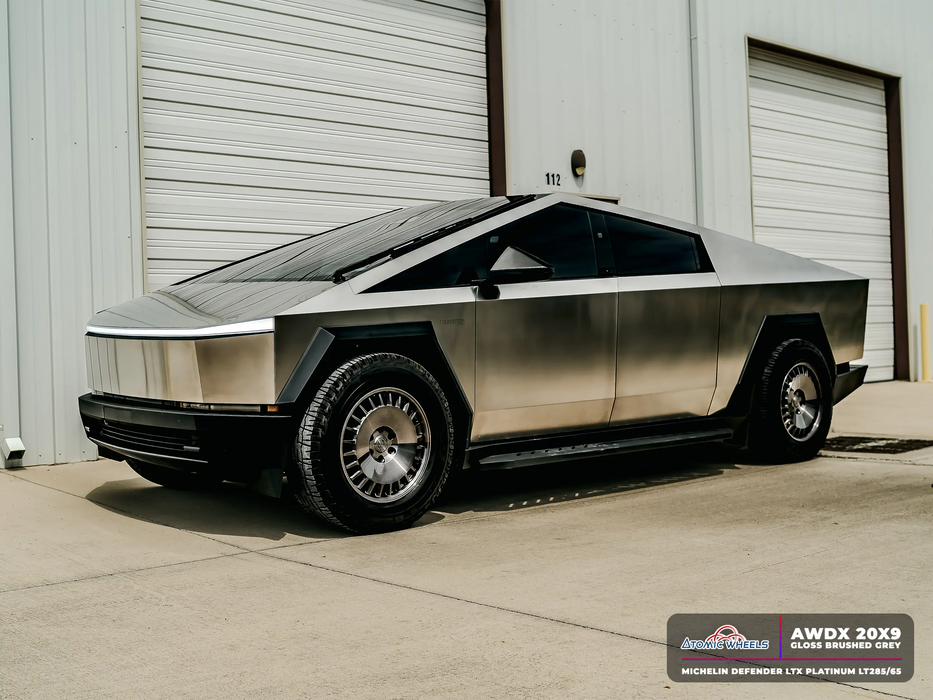 AWDX for Tesla Cybertruck 22x9.5 Inch +45 Offset Forged Wheels Gloss Brushed Grey