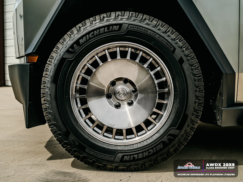 AWDX Forged Wheels for Tesla Cybertruck - 20" / 9.0" +40 / Gloss Brushed Grey