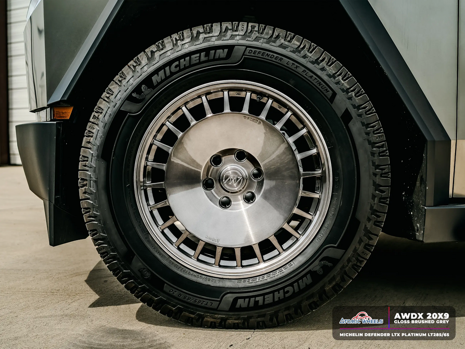AWDX for Tesla Cybertruck 22x9.5 Inch +45 Offset Forged Wheels Gloss Brushed Grey
