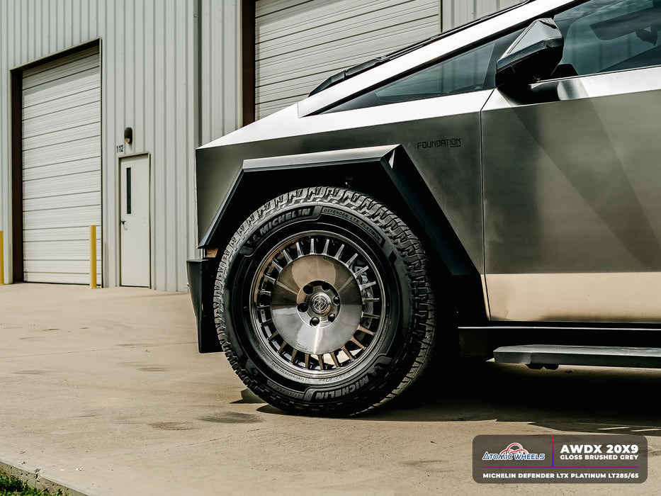 AWDX for Tesla Cybertruck 22x9.5 Inch +45 Offset Forged Wheels Gloss Brushed Grey