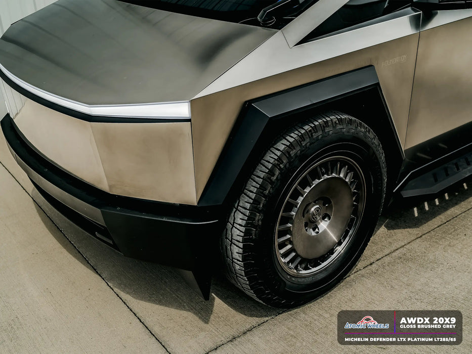 AWDX for Tesla Cybertruck 22x9.5 Inch +45 Offset Forged Wheels Gloss Brushed Grey