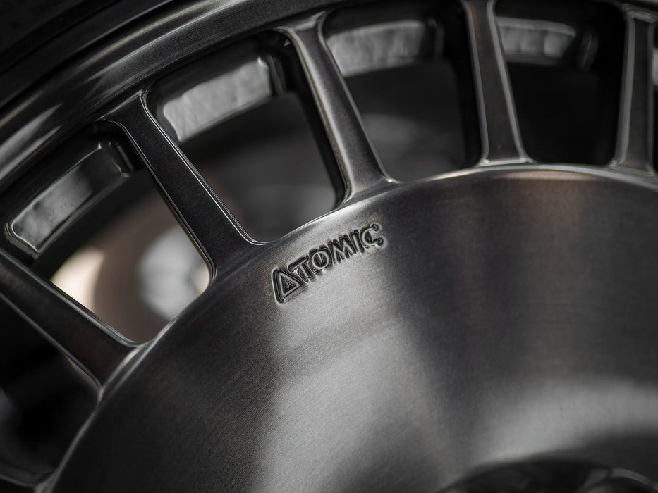 22-Inch AWDX Gloss Brushed Grey Wheels + Falken Wildpeak R/T LT285/55 R22 Tire Set for Tesla Cybertruck (DEMO SET)