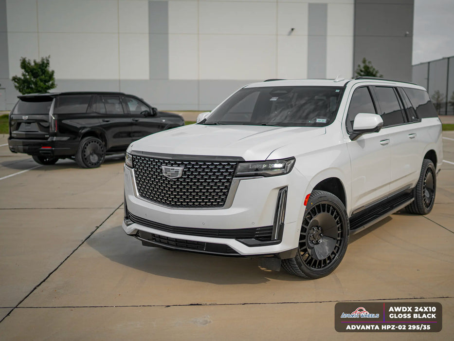 AWDX for Cadillac Escalade and Chevrolet Tahoe 24x10 Inch +18 Offset Forged Wheels Gloss Black