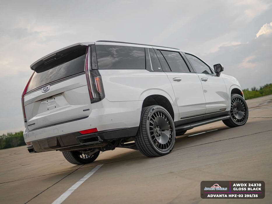 AWDX for Cadillac Escalade and Chevrolet Tahoe 24x10 Inch +18 Offset Forged Wheels Gloss Black