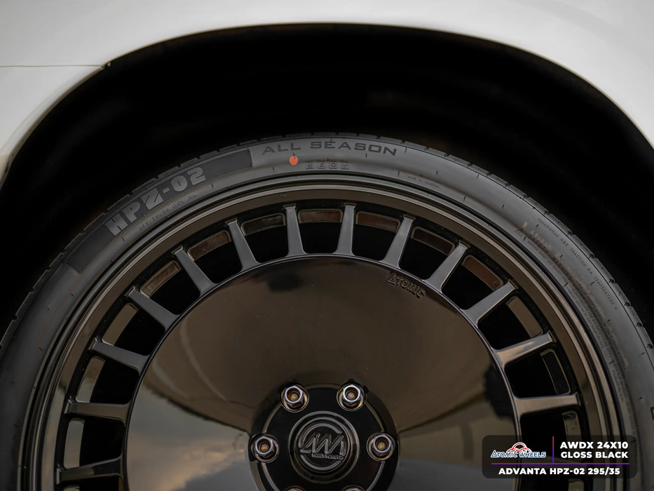 AWDX for Cadillac Escalade and Chevrolet Tahoe 24x10 Inch +18 Offset Forged Wheels Gloss Black