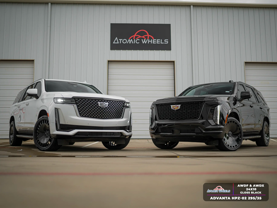 AWDX for Cadillac Escalade and Chevrolet Tahoe 24x10 Inch +18 Offset Forged Wheels Gloss Black