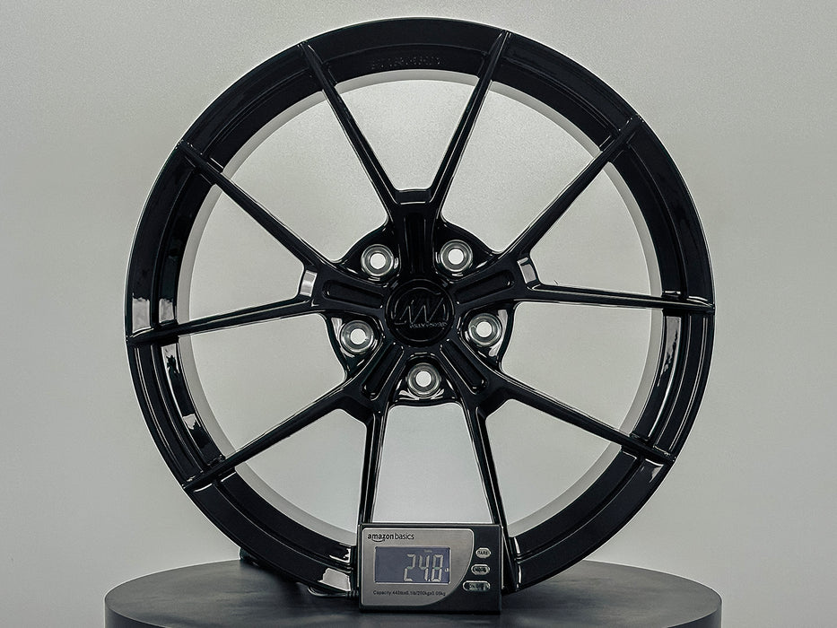 AWS for Posche Taycan 20x11 Inch +50 Offset Forged Wheels Gloss Black