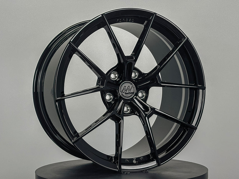 AWS for Posche Taycan 20x11 Inch +50 Offset Forged Wheels Gloss Black