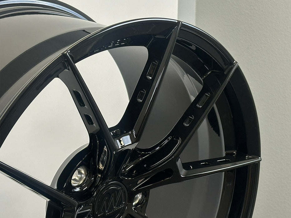 AWS for Posche Taycan 20x11 Inch +50 Offset Forged Wheels Gloss Black