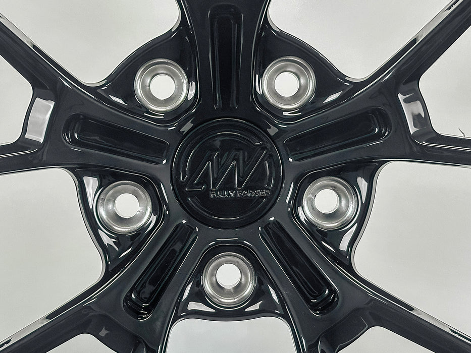 AWS for Posche Taycan 20x11 Inch +50 Offset Forged Wheels Gloss Black