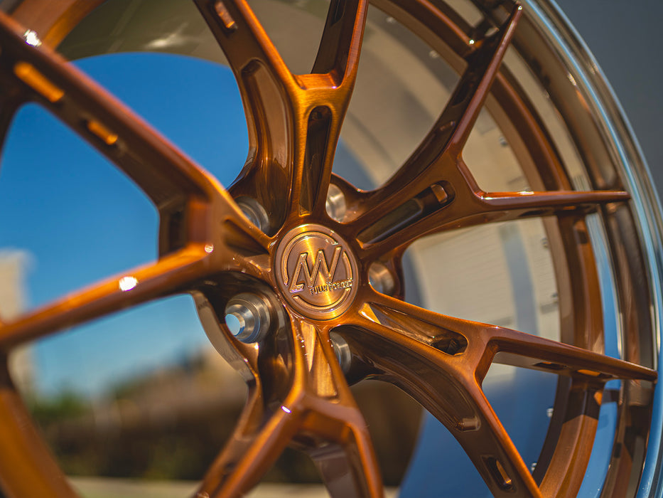 AWS2 for BMW M2/M3/M4 20x10 Inch +12 Offset Forged Wheels Polished & Brushed Bronze