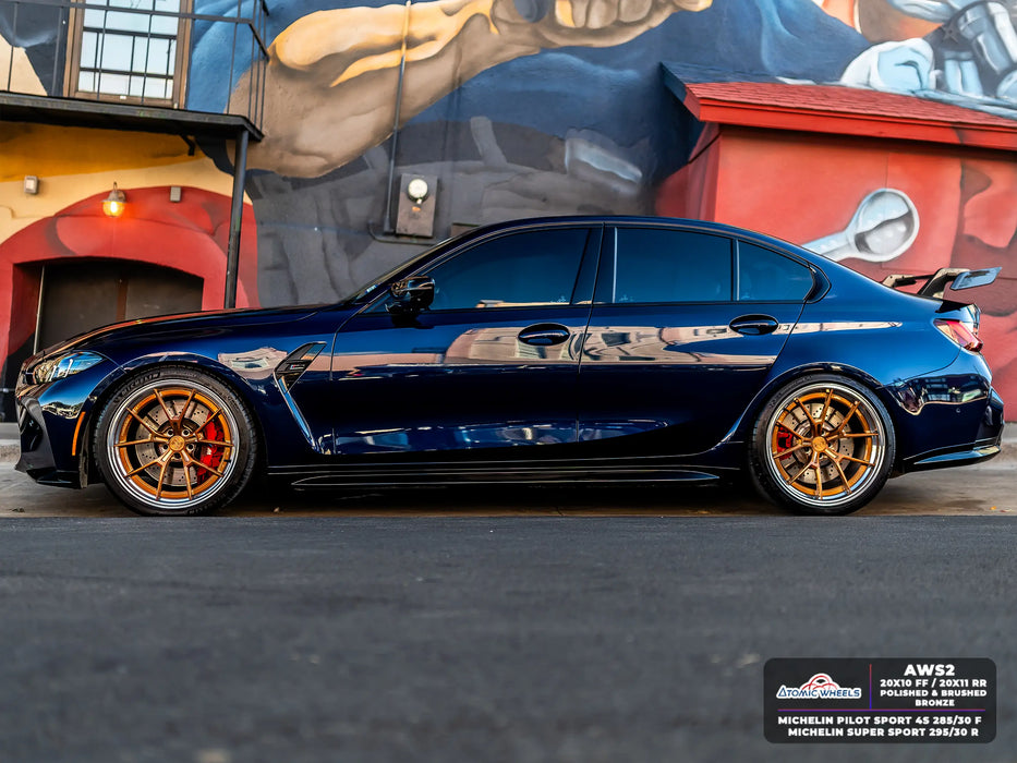 AWS2 for BMW M2/M3/M4 20x10 Inch +12 Offset Forged Wheels Polished & Brushed Bronze