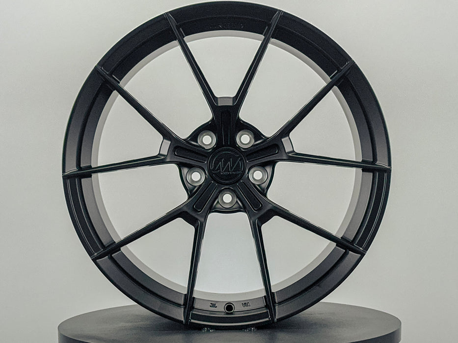 AWS for Ford Mustang GT 20x11 Inch +24 Offset Forged Wheels Satin Black